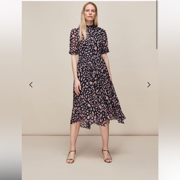 Whistles Dresses & Skirts - Whistles Brushed Cheetah Pleated Dress